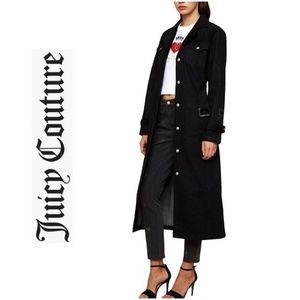 NWT JUICY COUTURE Black Duster Trench Coat Jacket